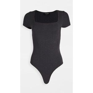 David Lerner Madeline Cap Sleeve Thong Bodysuit  Size S